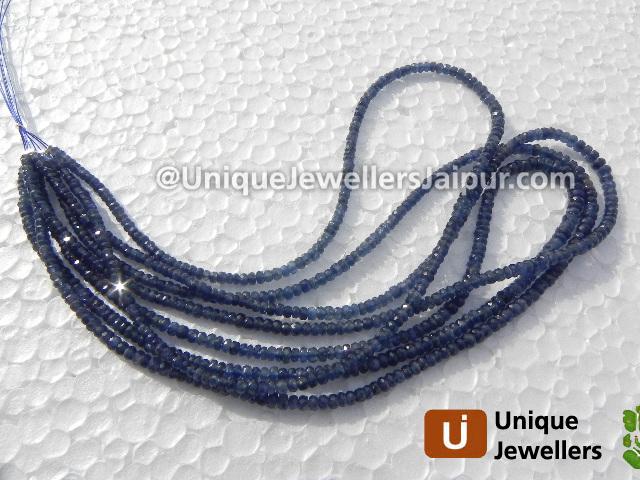 Blue Sapphire Faceted Roundelle Beads